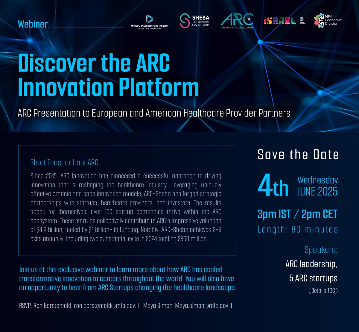 ARC Innovation Healthcare Webinar | Save the&nbsp;Date