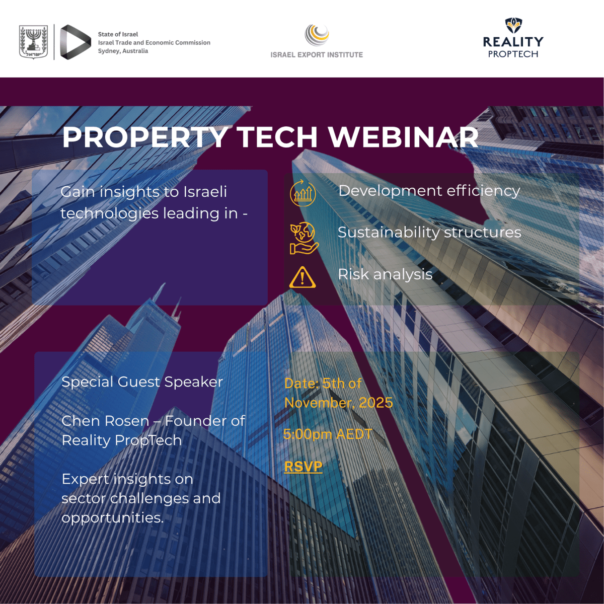 Israel Trade Commission 2025 Prop Tech&nbsp;Webinar